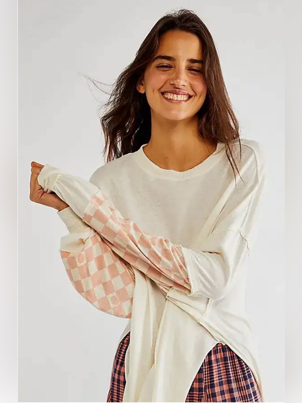 Free People / We The Free  Finish Line  Long Sleeve tunic/ Tee